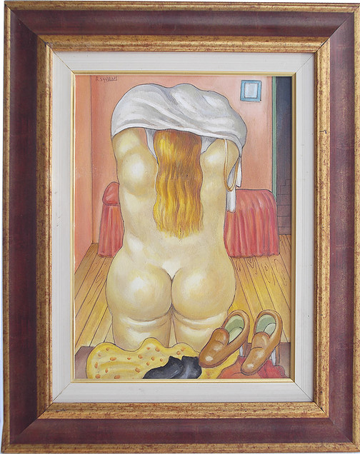 Le camere da letto 30x40 olio/tavola codice 0129