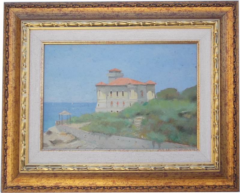 Castel Boccale Livorno 25x38 olio/tela codice 0160